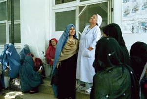 Joya visiting Malalai Maternity Hospital in Kabul
